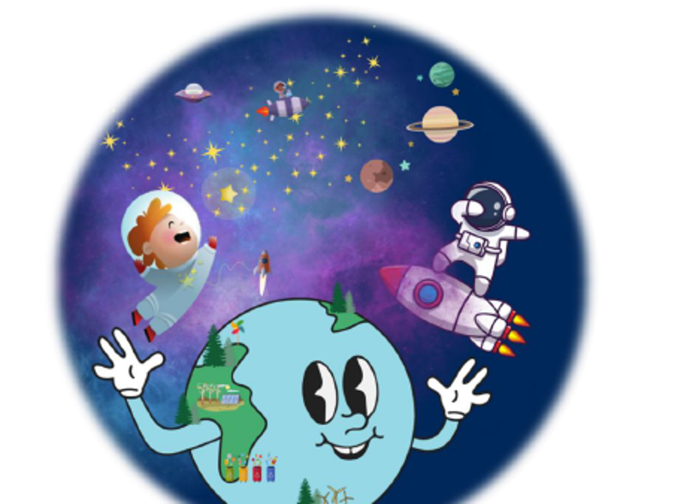 Zu sehen ist die Vorderseites des Flyers vom talentCAMPus "Unsere Welt von morgen"
