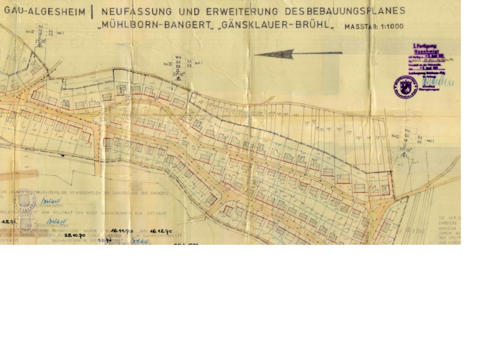 Zu sehen ist ein Symbolbild für den Bebauungsplan "Mühlborn-Bangert, Gänsklauer-Brühl" Gau-Algesheim