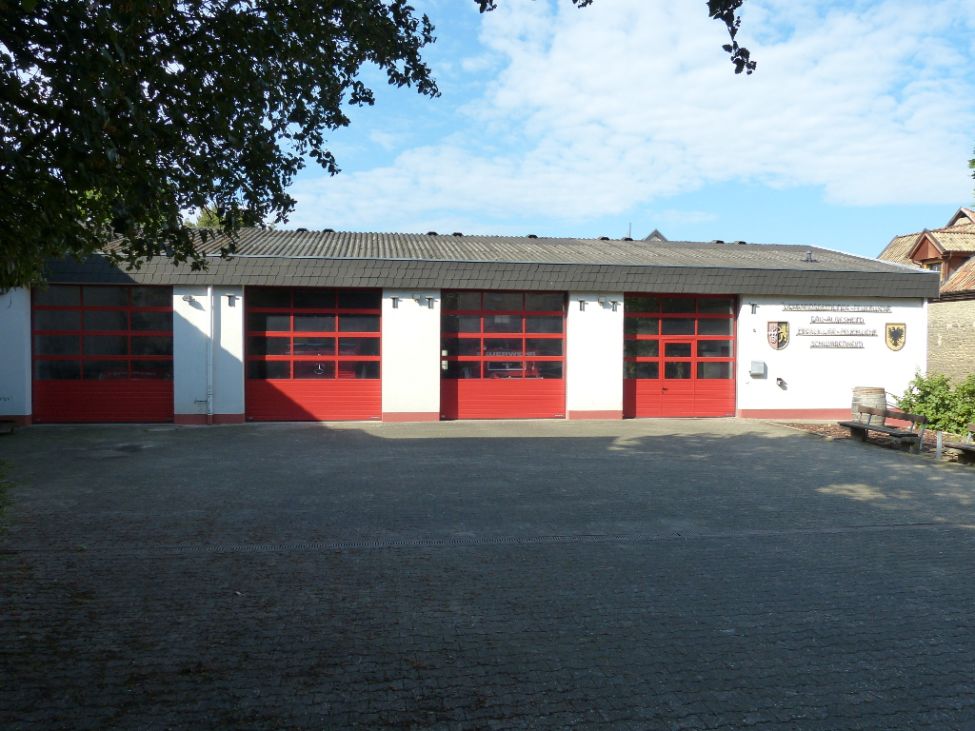 Zu sehen ist das Feuerwehrgerätehaus in Schwabenheim