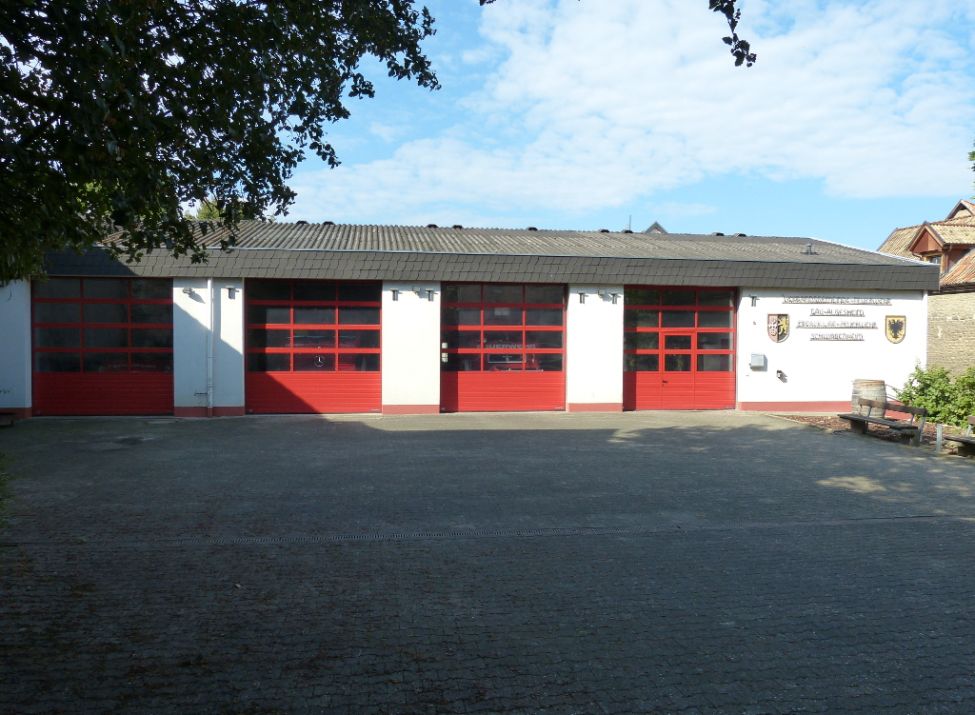 Zu sehen ist das Feuerwehrgerätehaus in Schwabenheim